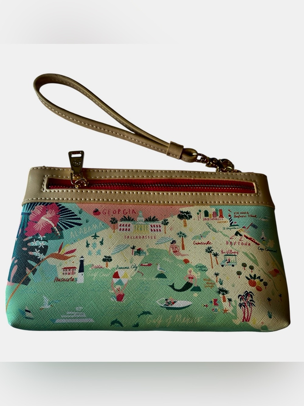 Spartina 449 Florida/Gulf of Mexico Print Wristlet Clutch - NWOT - Picture 2 of 9